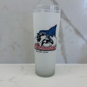 Vintage Marineland Niagara Falls Frosted Glass Tumbler with Orcas